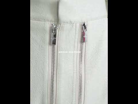 Metal Double-Zip Textured Straight-Leg Trousers video
