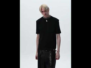 Video showing styling ideas for summer streetwear with pearl collar modal t-shirt and different outfit combinations