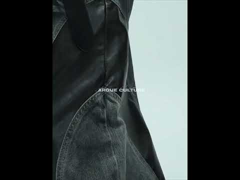 Relaxed Washed Denim Jeans with PU Panel Details video