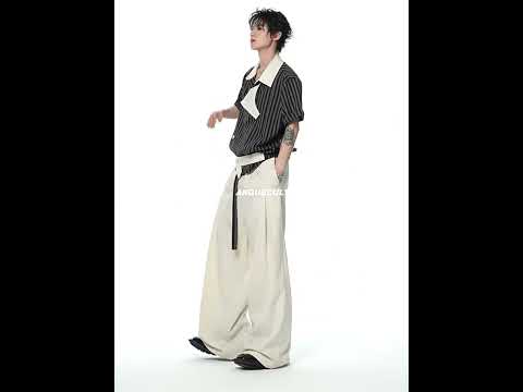 Asymmetric Embroidered Striped Short-Sleeve Shirt | ArguE CulturE