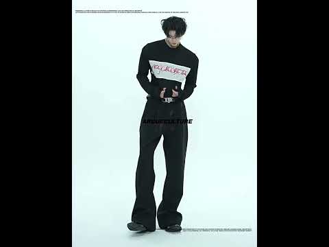 Pleated Red Lip Flared Trousers in Cotton video