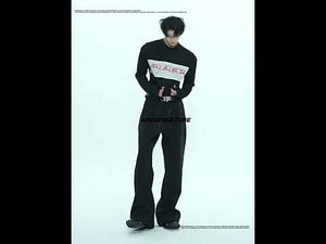 Pleated Red Lip Flared Trousers in Cotton video