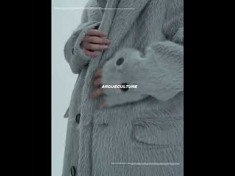 Deconstructed Cotton-Wool Long Coat with Tie Waist video