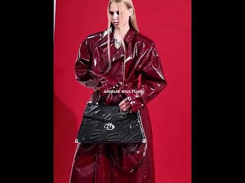Embossed Leather Trapeze Tote Bag | Streetwear video