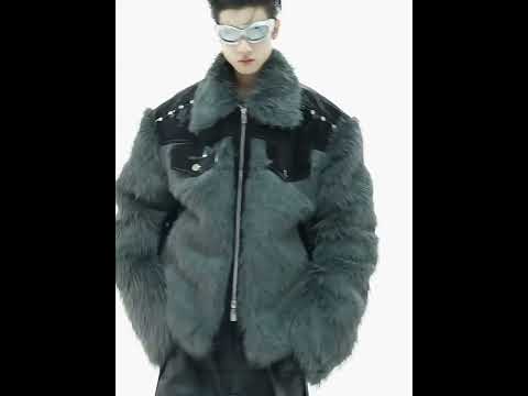 Video showcasing how to style this premium fur-trim leather bomber jacket with streetwear outfits