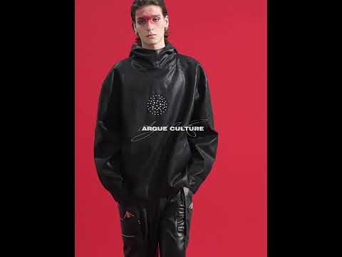 Video showing 360-degree view of oversized punk hoodie being worn, highlighting streetwear style