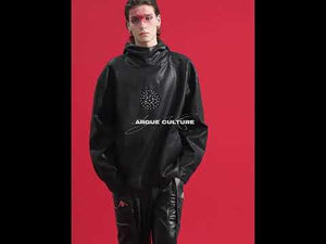 Video showing 360-degree view of oversized punk hoodie being worn, highlighting streetwear style