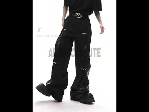 Black High-Rise Straight-Leg Buckle Trousers | Argue video