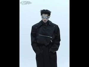 Video showcasing how to style this modern deconstructed trench coat with different urban streetwear outfits