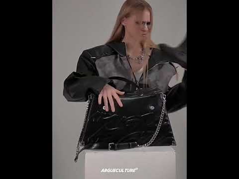 Embossed PU Tote Bag with Metal Clasp | Crossbody Style video