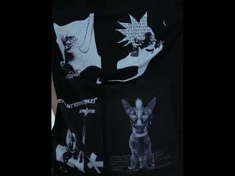 Relaxed Cotton Gothic Figure Print Long-Sleeve Tee video