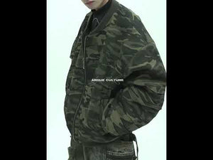 Unisex Camouflage Cotton Bomber Jacket | Loose Fit video