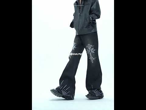 Washed Rhinestone Micro-Flare Jeans | Urban Denim video