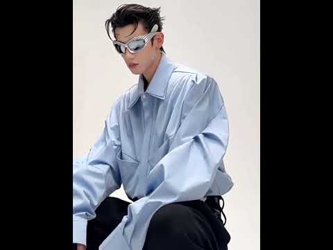 Video showing multiple ways to style this deconstructed layered collar shirt for urban streetwear looks