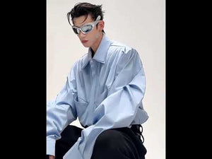 Video showing multiple ways to style this deconstructed layered collar shirt for urban streetwear looks