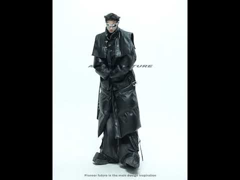 360-degree video showing the avant-garde deconstructed oversized parka from all angles with its modular design