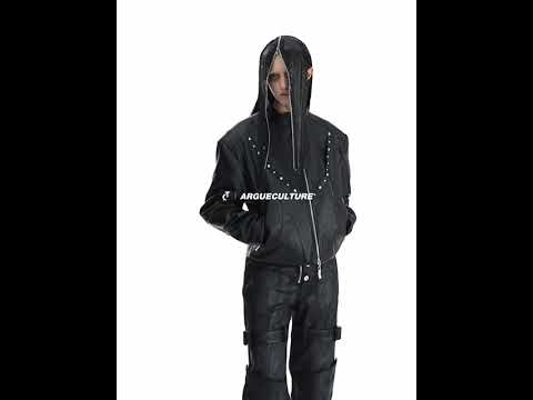 Cropped Faux Leather Rivet Jacket | Matte Streetwear video