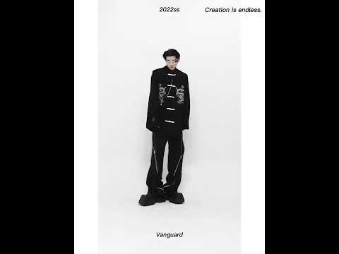 360-degree video showcase of Chinese-style embroidered dragon shirt with mandarin collar, displaying all streetwear design details