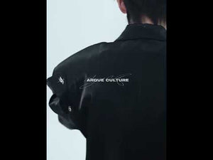 360-degree video showcasing the liquid-shine oversized blazer with all its deconstructed details