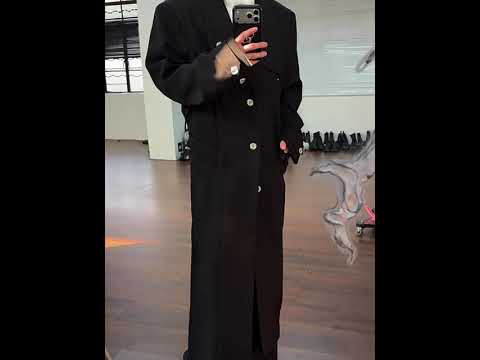 Black Deconstructed Split-Hem Overcoat | Cotton Blend video