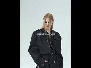 Deconstructed Double-Breasted Polyester Trench Coat | ArguE CulturE