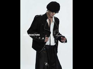 Cropped Stand-Collar Diagonal Zip Jacket in Tencel Blend | ArguE CulturE