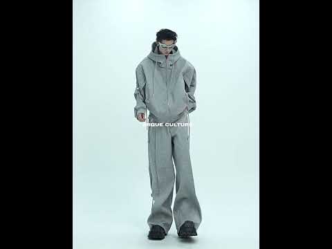 Video demonstration of the oversized hoodie and jogger set in motion, showing comfort and streetwear style