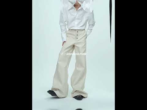 High-Rise Micro-Flare Trousers with Five-Button Front | ArguE CulturE