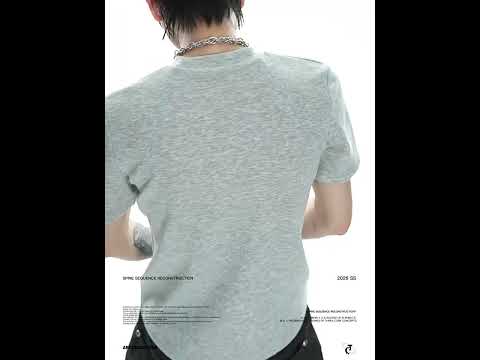 Contrast-Stitch Structural Cotton Blend T-Shirt video