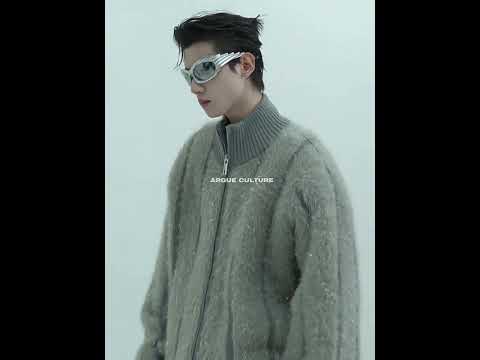 Video showing how to style the silver Arctic fluff knit coat with different streetwear outfits