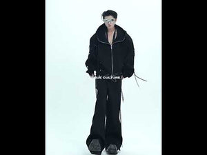Video demonstrating the comfortable fit and movement of these deconstructed ribbon-waist jogger pants