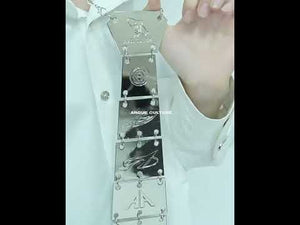 Silver Aluminum Alloy Spine Tie Necklace | Avant-Garde | ArguE CulturE