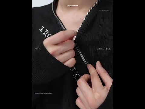 Fitted Rhinestone Zip Long-Sleeve Top | Textured | ArguE CulturE