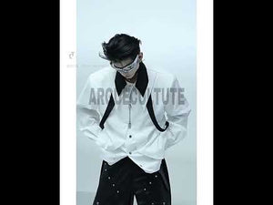 Video demonstrating how to style this deconstructed color-block tie shirt with different streetwear looks