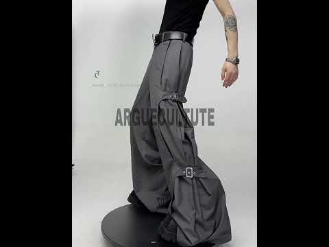 Video demonstration showing the dynamic movement and adjustable features of these tapered wide-leg cargo pants