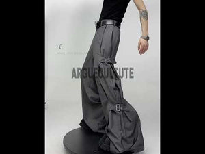 Video demonstration showing the dynamic movement and adjustable features of these tapered wide-leg cargo pants