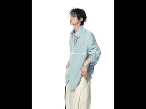 Textured Pleated Long-Sleeve Button-Front Shirt | ArguE CulturE