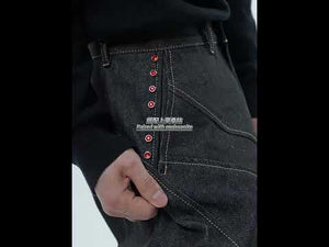 Deconstructed Black Raw Denim Jeans | Straight-Leg video