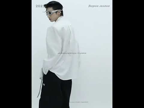 Pleated Stand-Collar Shirt in Black & White | Relaxed Fit video