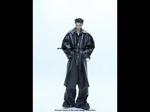360-degree video showcasing the unique 3D panel design and metal button details of this streetwear jacket