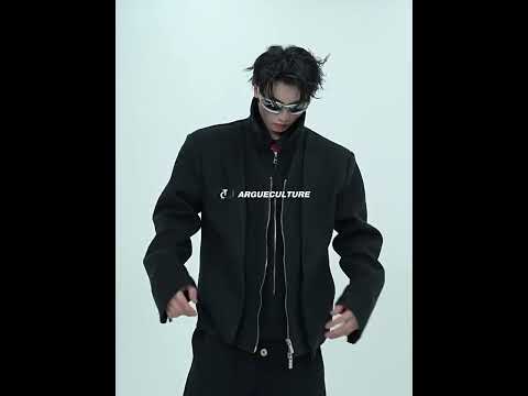 Layered Wool-Blend Cropped Jacket | Lapel Zip video