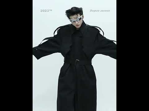 Deconstructed Long Overcoat | Black or Khaki Polyester video