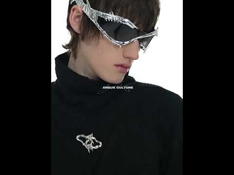 Video demonstrating different ways to style the slim-fit deconstructed mockneck shirt with removable shoulder pads