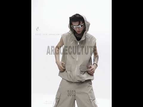 360-degree video showcase of the deconstructed hooded vest jumpsuit set highlighting all unique streetwear features