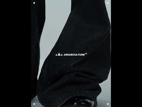 Black Washed Relaxed Straight-Leg Denim Jeans | Unisex | ArguE CulturE