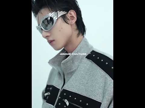 360-degree video showcasing the avant-garde streetwear set featuring pleated details and metal stud accents