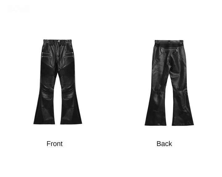 Punk Faux Leather Pants Patchwork Metal | Flared Casual Trousers - ArguE CulturE