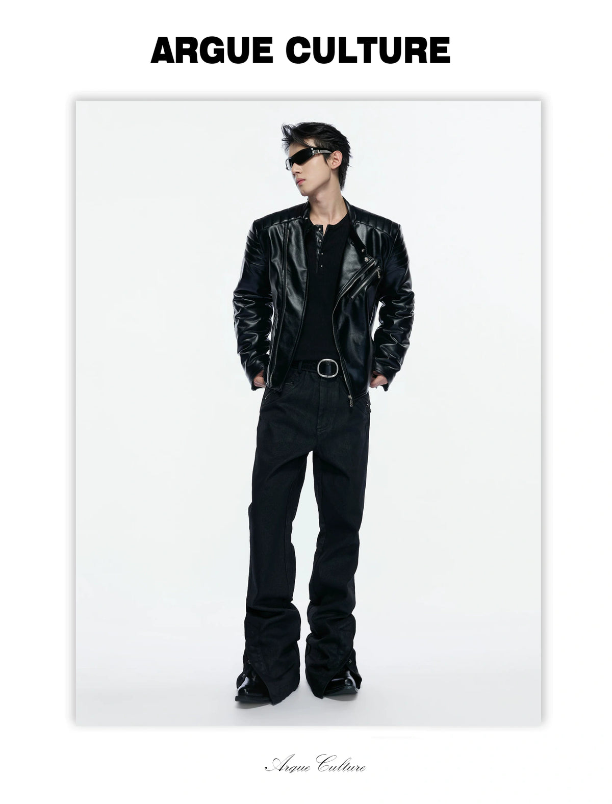 Quilted Faux Leather Biker Jacket with Diagonal Zip - detail image 10