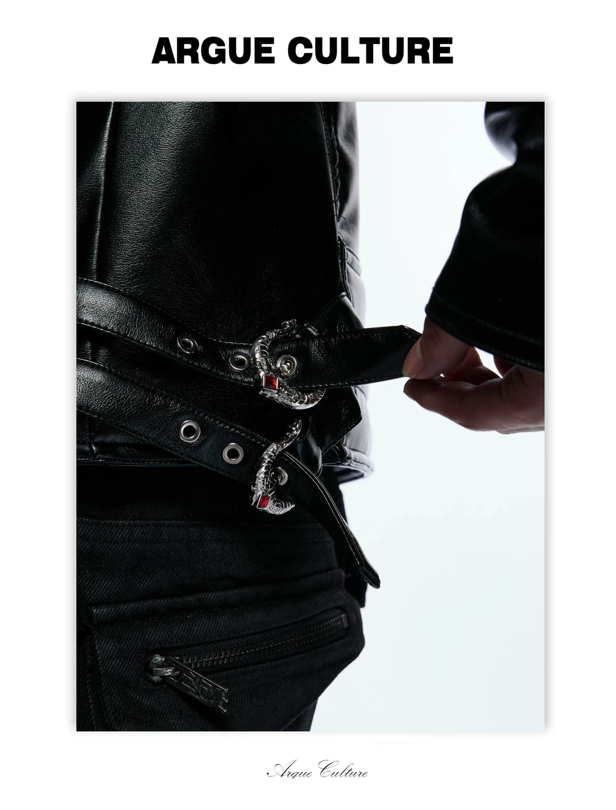 Quilted Faux Leather Biker Jacket with Diagonal Zip - detail image 2