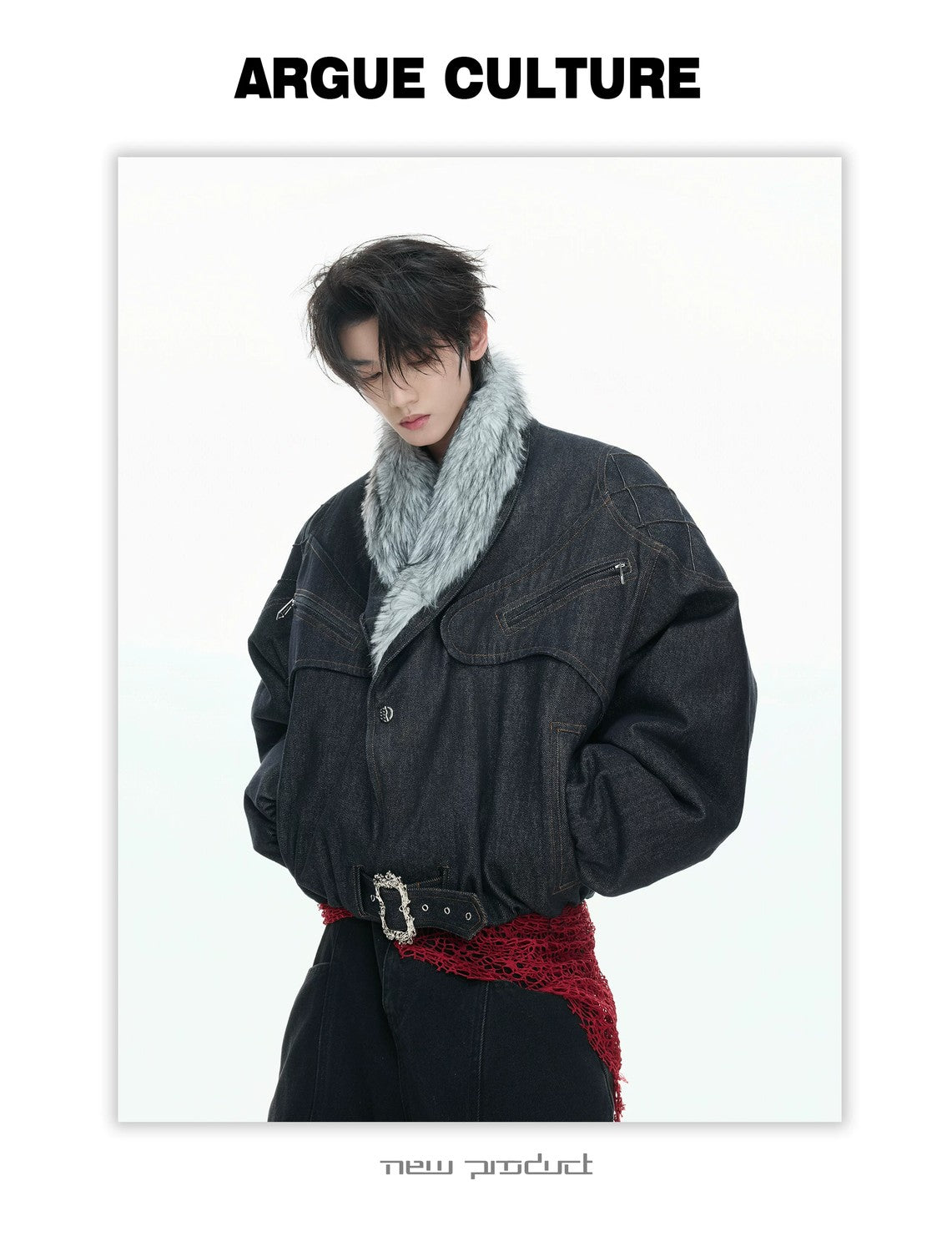 desc::raw-denim-faux-fur-heavyweight-jacket-winter-streetwear-detail-img-3